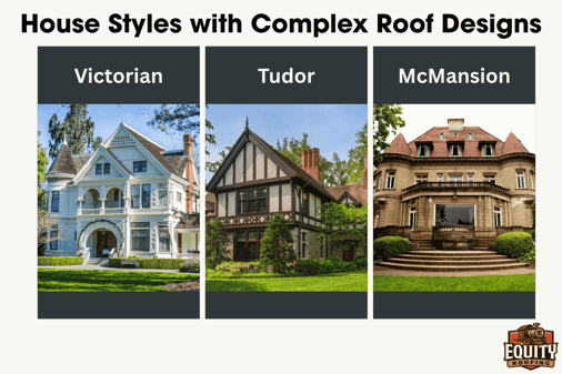 House styles with complex roof designs in Central PA and Indiana